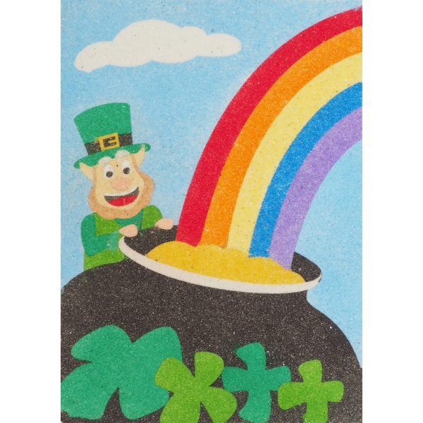 Peel 'N Stick Sand Art Board 25 The Rainbow and the Leprechaun